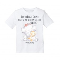 Kinder T-Shirt Modell: Der schönste Grund warum Muttersein so toll ist... (personalisierbar)