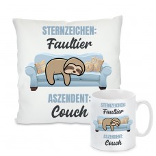Kissen oder Tasse: Sternzeichen Faultier - Aszendet Couch