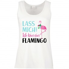 Funshirt weiß oder schwarz, als Tanktop oder Shirt - Ich bin ein Flamingo