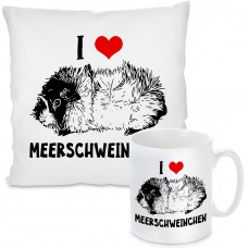 Kissen oder Tasse: Ich liebe Meerschweinchen.