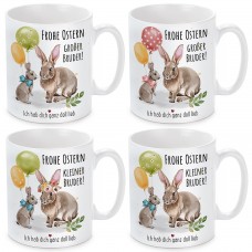 Tasse mit Motiv - Frohe Ostern Bruder! (kleiner Bruder - großer Bruder)