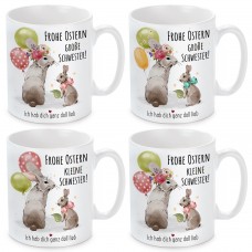 Tasse mit Motiv - Frohe Ostern Schwester! (kleine Schwester - große Schwester)