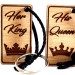 Holz Schlüsselanhänger Set Her King His Queen