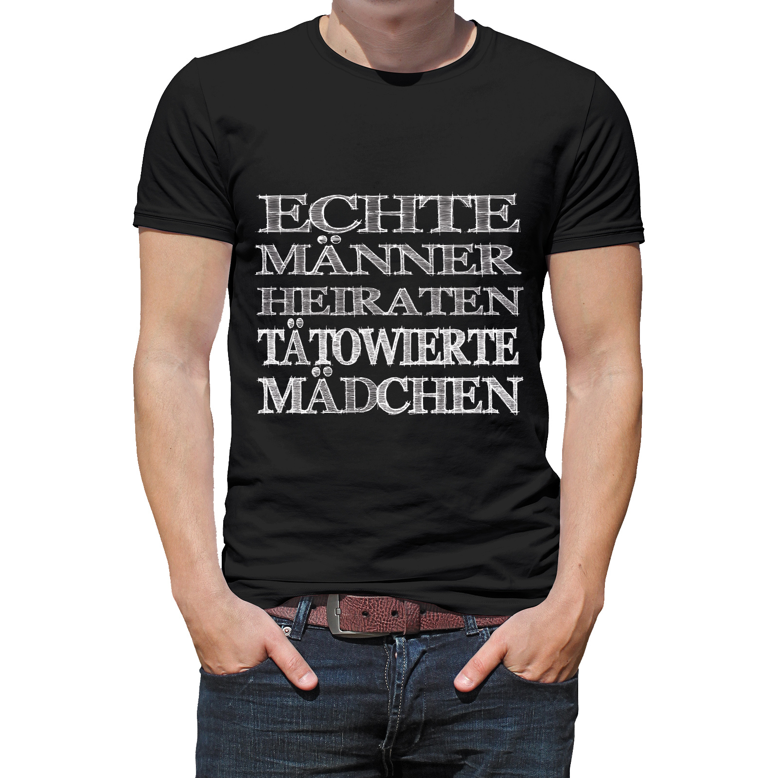 Herren T Shirt Modell Echte Männer  - Onlineshop LieblingsMensch